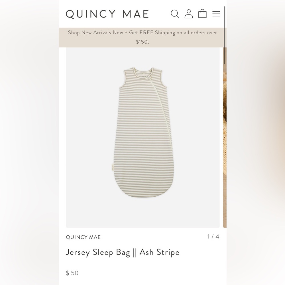 Quincy Mae Cotton Jersey Sleep Sack 1.0 TOG